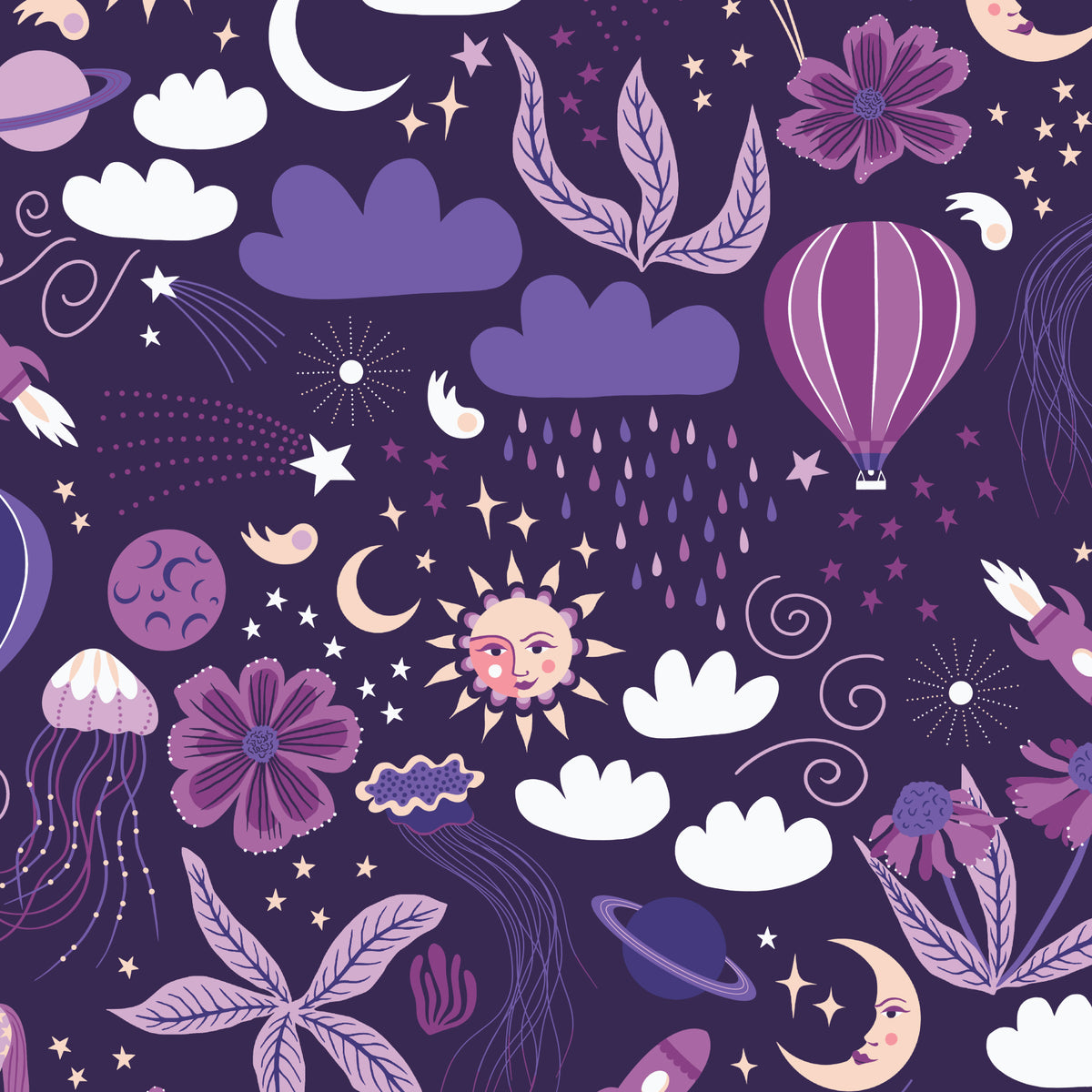 Cloud9-Sea And Space-fabric-gather here online