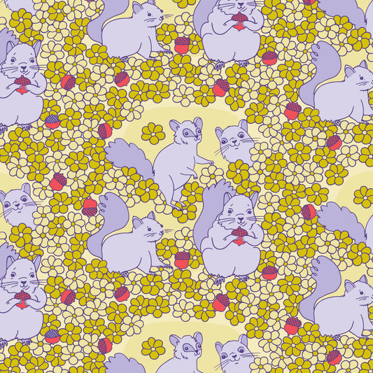 Cloud9-Playful Squirrels-fabric-gather here online