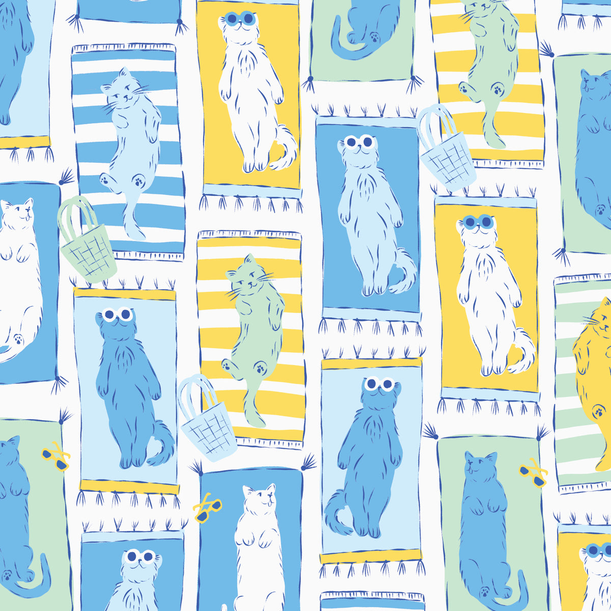 Cloud9-Cabana Catnaps-fabric-gather here online