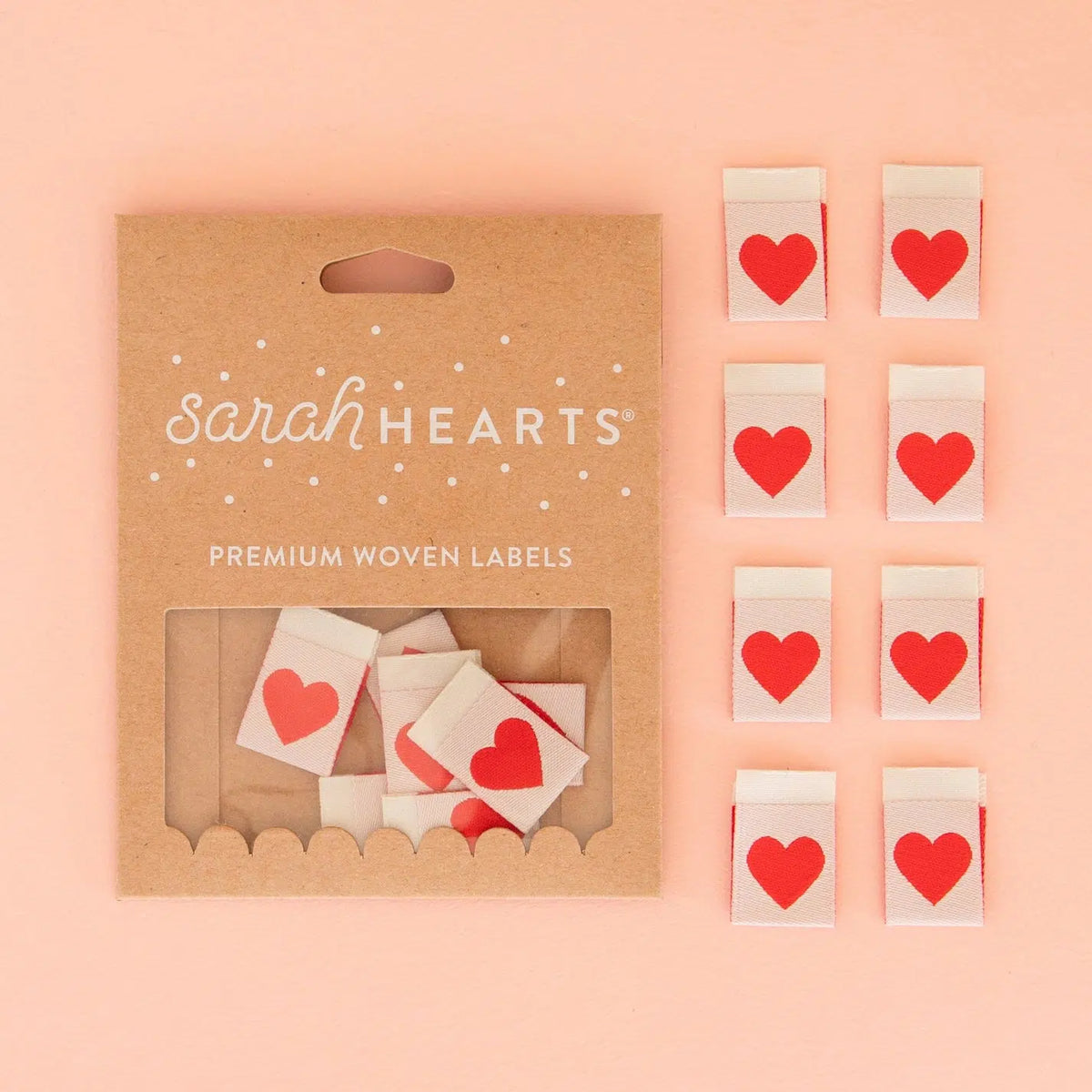 Sarah Hearts-Red Heart Woven Labels-notion-gather here online