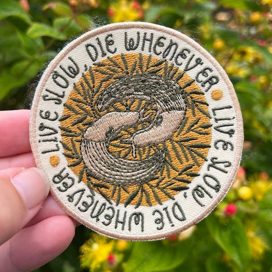 Pen+Pine-Banana Slug Iron-On Patch-patches + pins-gather here online