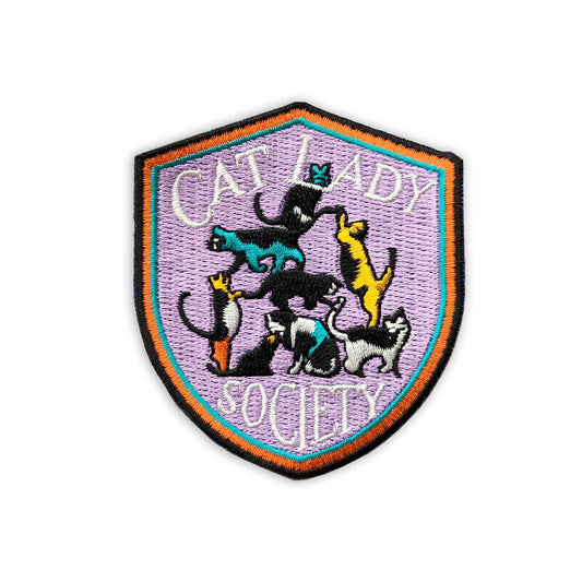Antiquaria-Cat Lady Embroidered Patch-accessory-gather here online