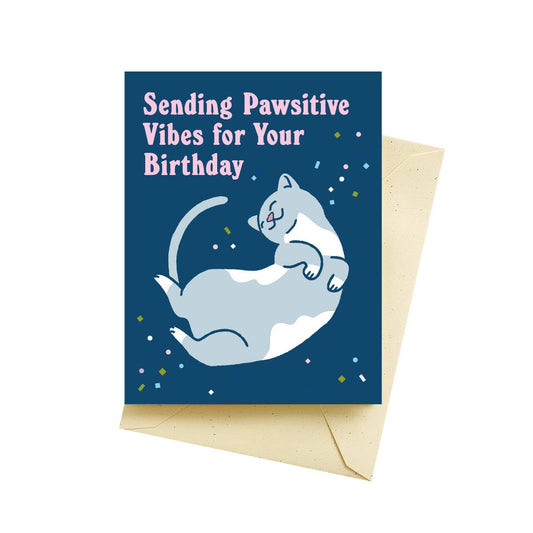 Seltzer Goods-Pawsitive Cat Birthday Card-greeting card-gather here online