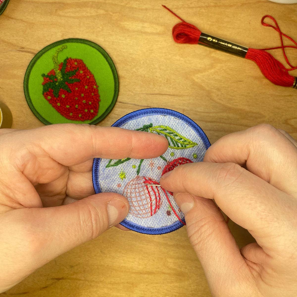 Keller Design Co.-DIY Embroidery Patch Kit - Red Fruits-embroidery kit-gather here online