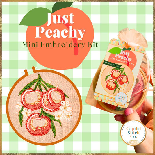 Capital Stitch Co.-Just Peachy Mini Embroidery Kit-embroidery kit-gather here online