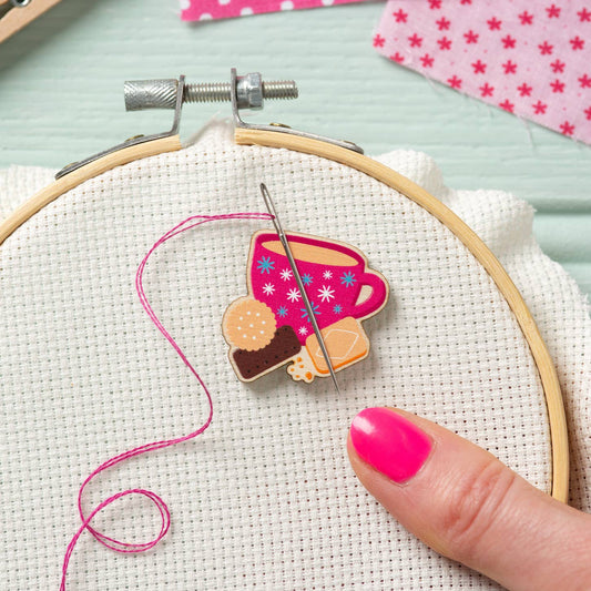 Hawthorn Handmade-Tea & Biscuits Needle Minder-embroidery notion-gather here online
