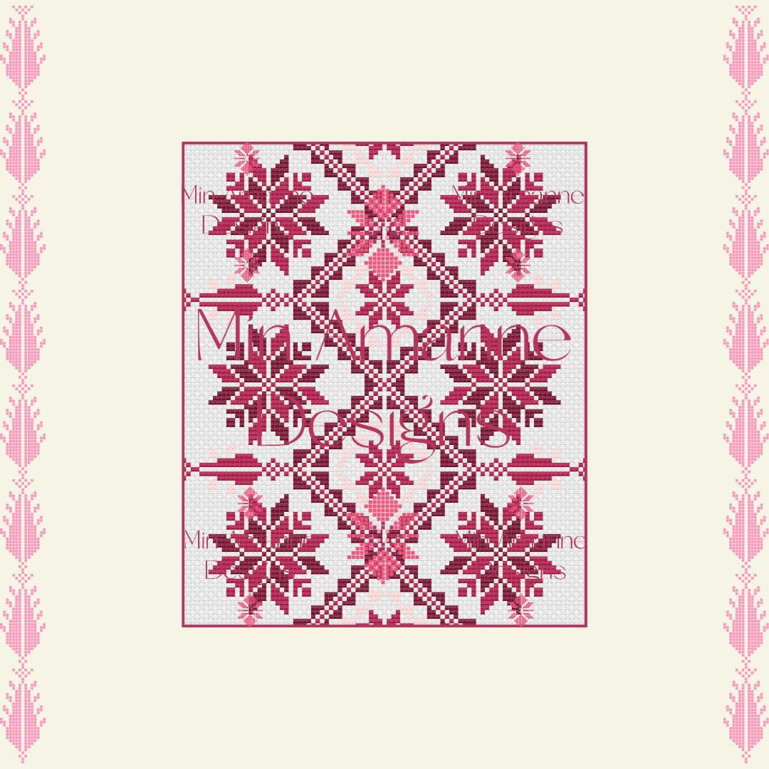 Min Amanne Tatreez Designs-Kharaz w Nojoum Tatreez Kit-xstitch kit-gather here online