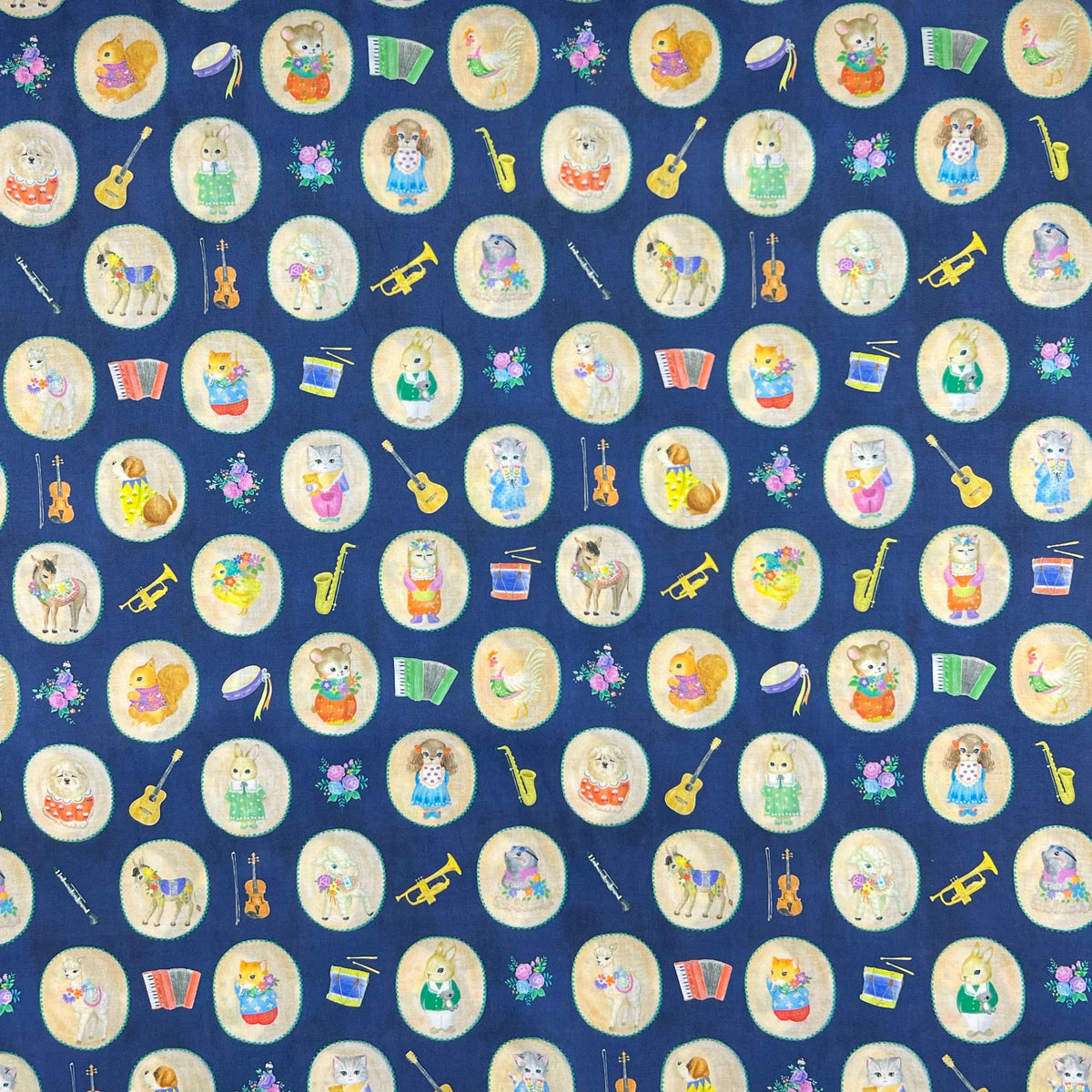 Hokkoh-Critter Cameos on Cotton Lawn-fabric-gather here online