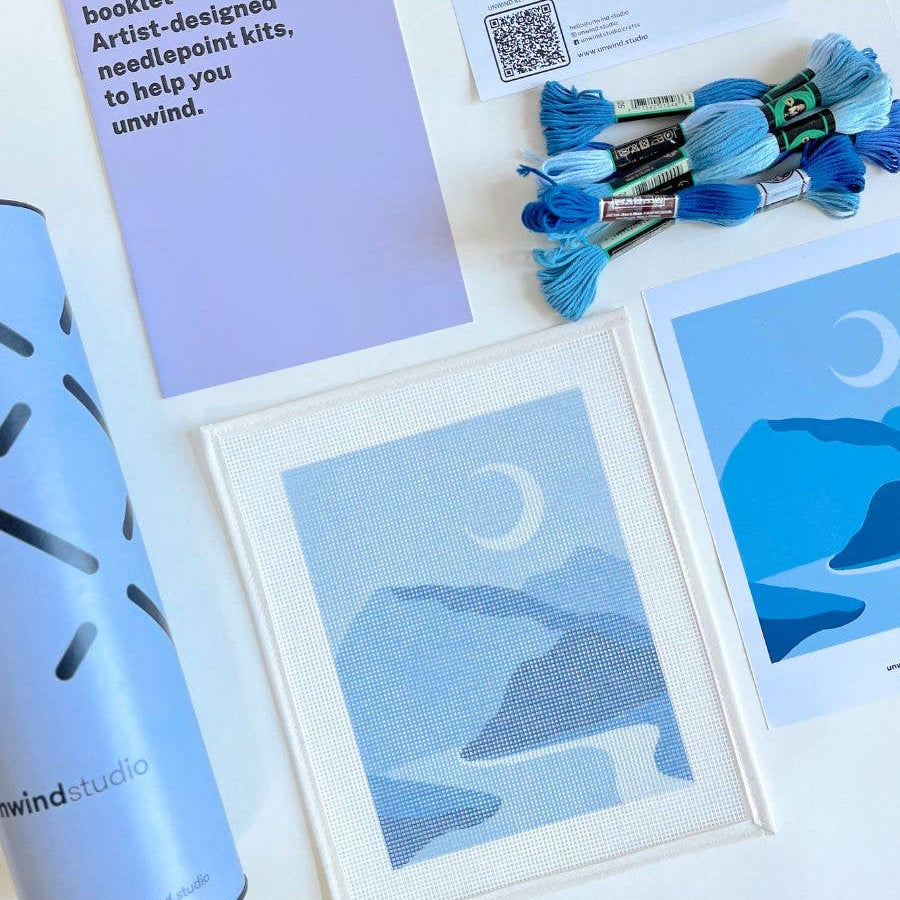 Unwind Studio-Blue River Needlepoint Kit-xstitch kit-gather here online