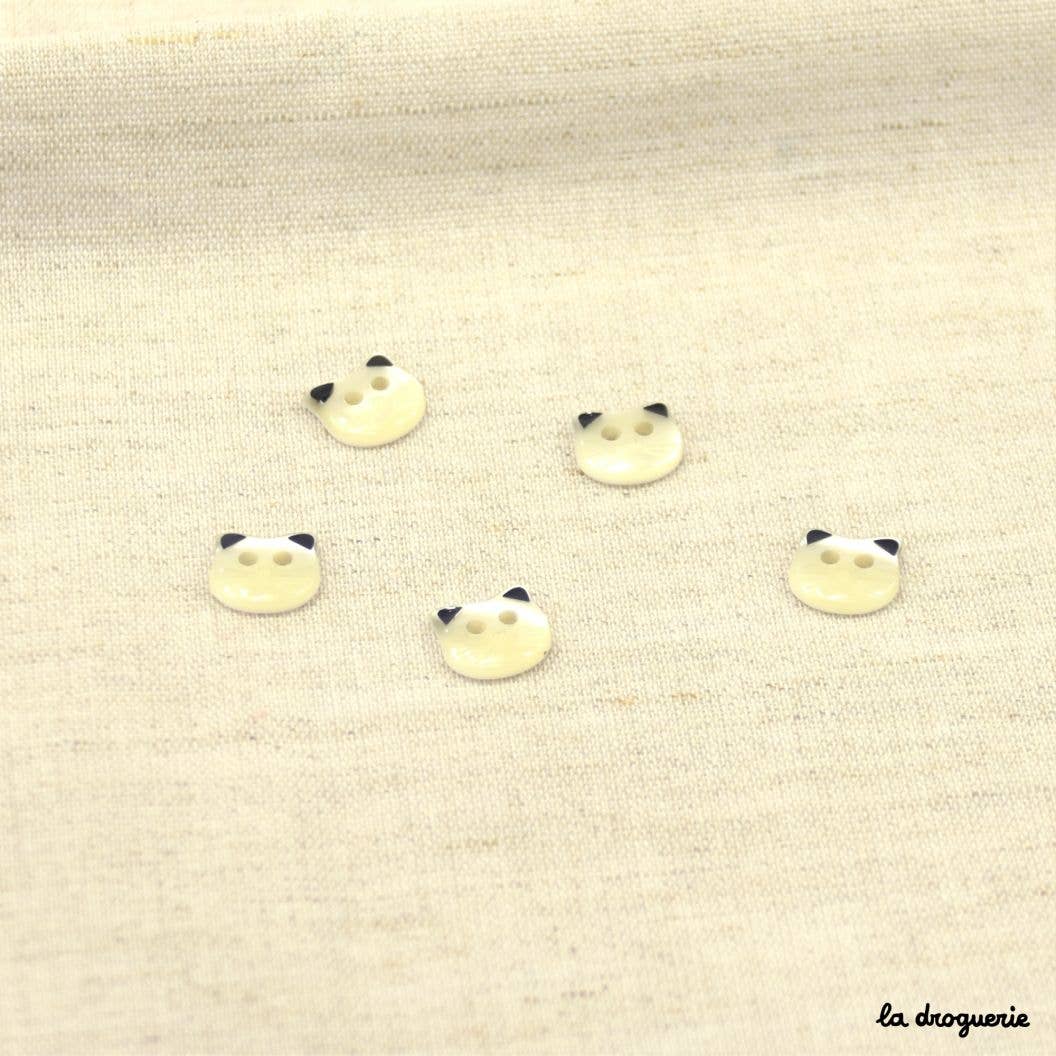 LA DROGUERIE-White Meow Button - 11mm-button-gather here online
