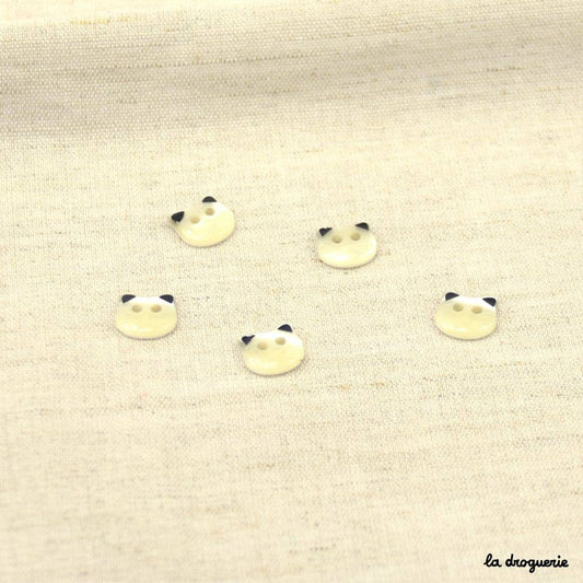 LA DROGUERIE-White Meow Button - 11mm-button-gather here online