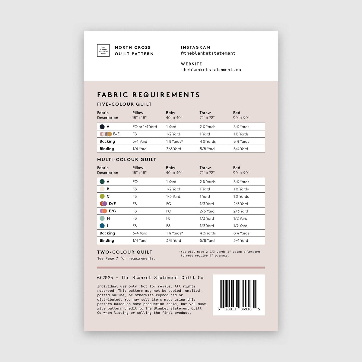The Blanket Statement-North Cross Paper Pattern-quilting pattern-gather here online
