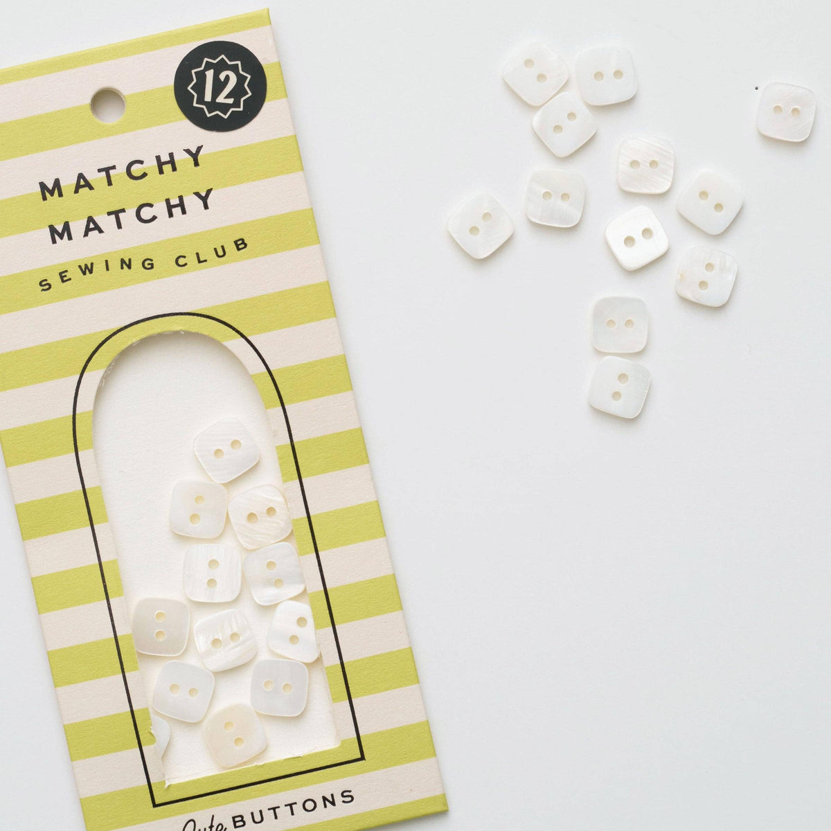 Matchy Matchy Sewing Club-Square Shaped Shell Buttons-button-gather here online