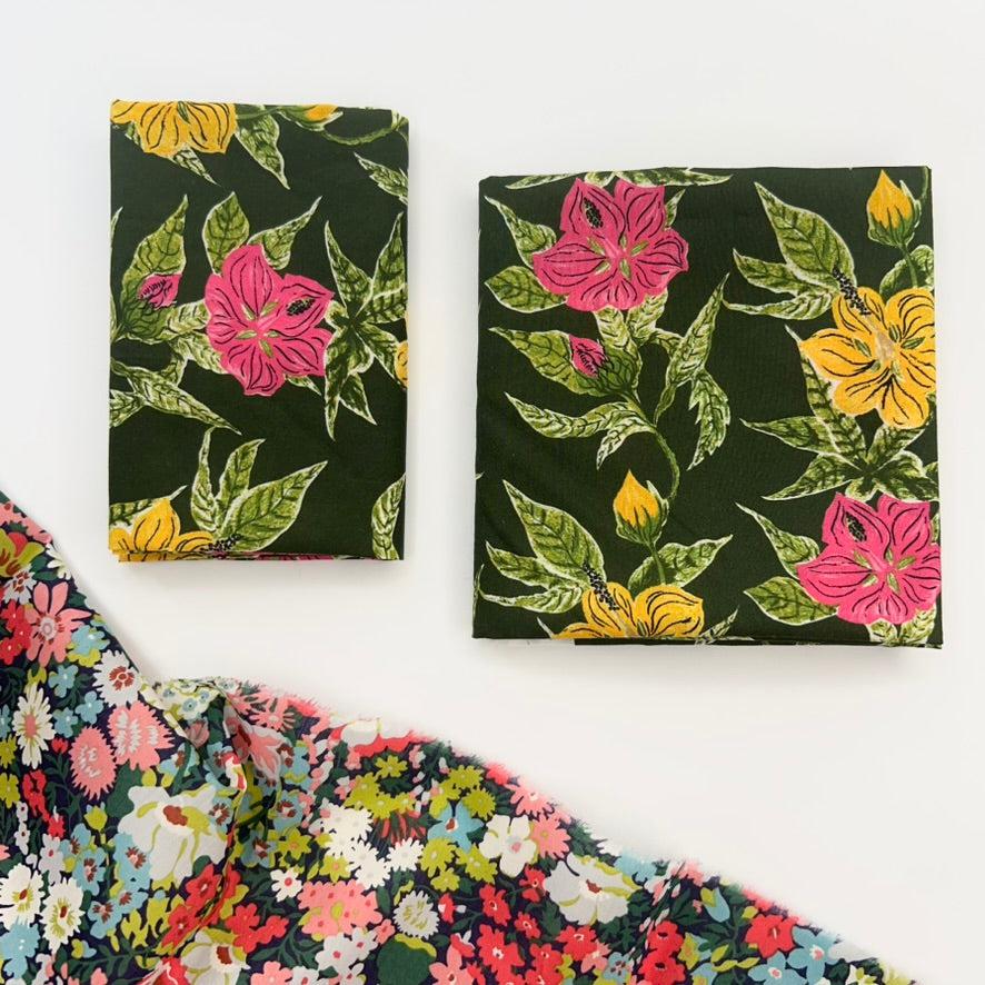 gather here-Tana Lawn Color Bundle - Dark Green (6 pieces)-fat quarters-gather here online