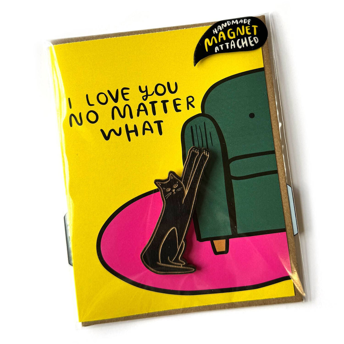 SnowMade-No Matter What - Black Cat Magnet w/Card-greeting card-gather here online