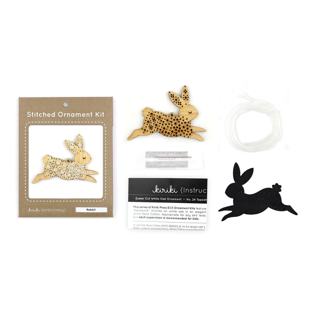 Kiriki Press-Rabbit DIY Ornament Kit-embroidery kit-gather here online