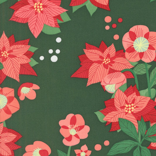 Moda-Poinsettia Pine-fabric-gather here online