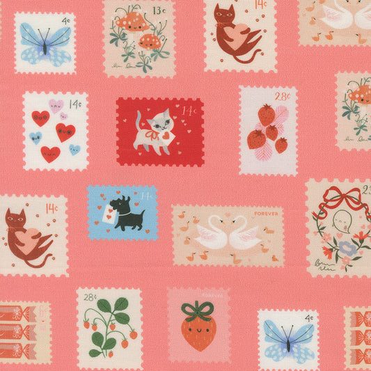 Moda-Stamps Coral-fabric-gather here online