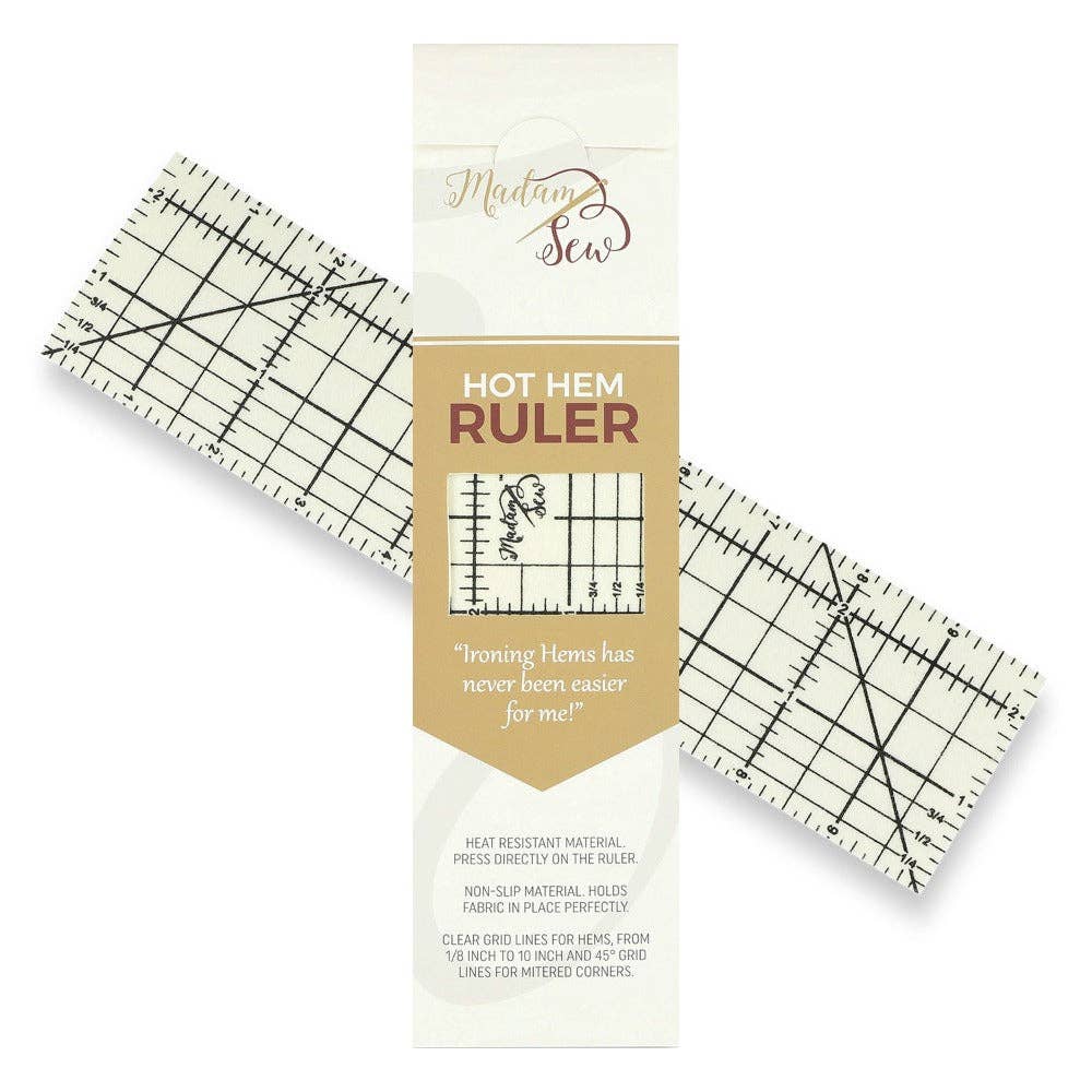 Madam Sew-Hot Hem Ruler-sewing notion-gather here online