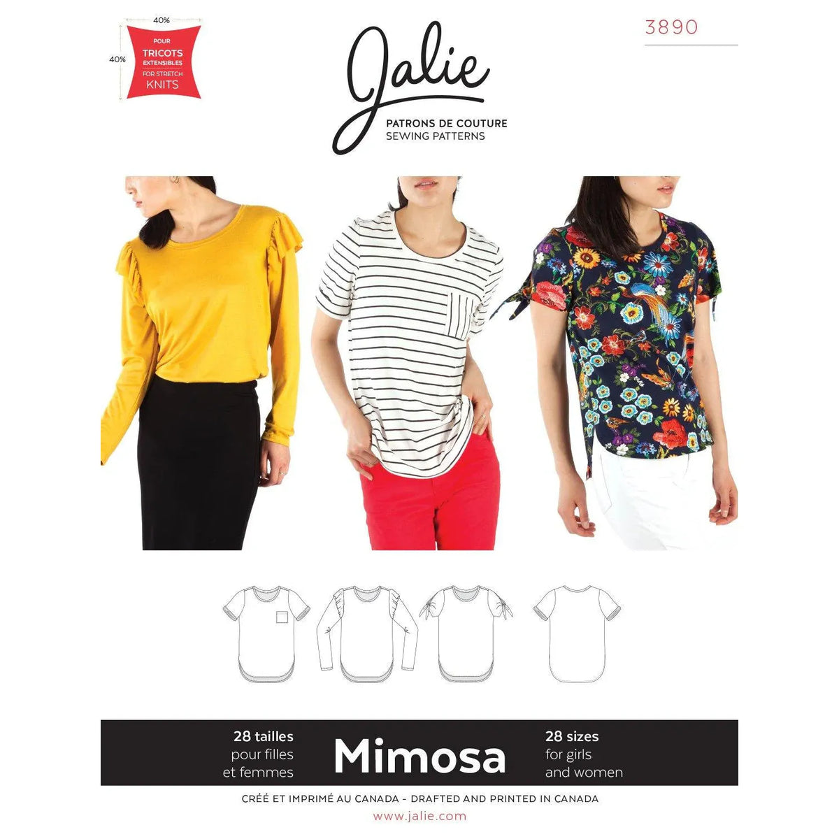 Jalie-Mimosa Scoop-Neck Top Pattern-sewing pattern-gather here online
