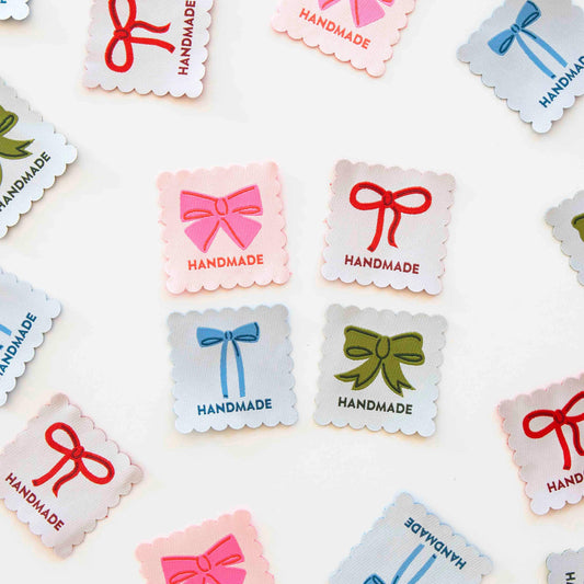 Sarah Hearts-Bows Multipack Large Sew-In Labels-sewing notion-gather here online