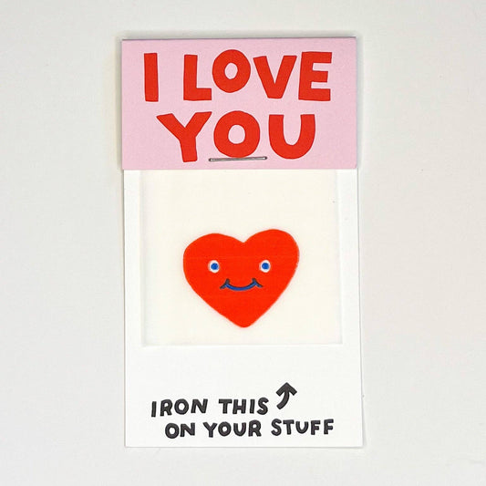 Hot Dang Press-I Love You Heart Face Iron-On Transfer & Card-patches + pins-gather here online