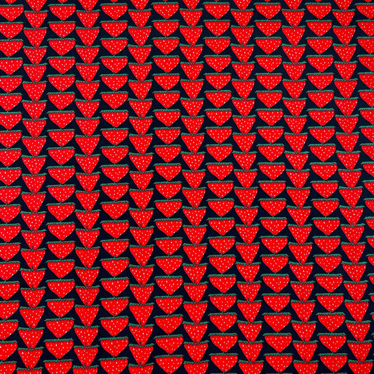 Kobayashi-Small Funky Strawberries on Cotton Broadcloth-fabric-gather here online