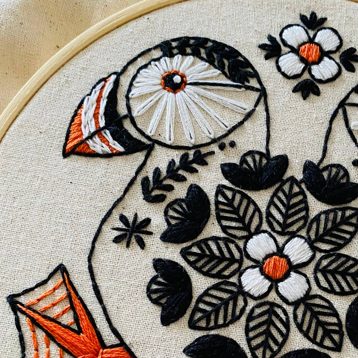 Hook, Line & Tinker-Puffin Embroidery Kit-embroidery kit-gather here online