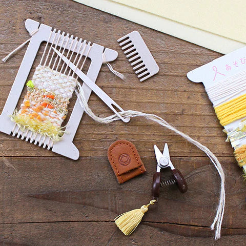 Cohana-Pokeori Weaving Kit & Seki Mini Scissors Set-weaving loom-gather here online