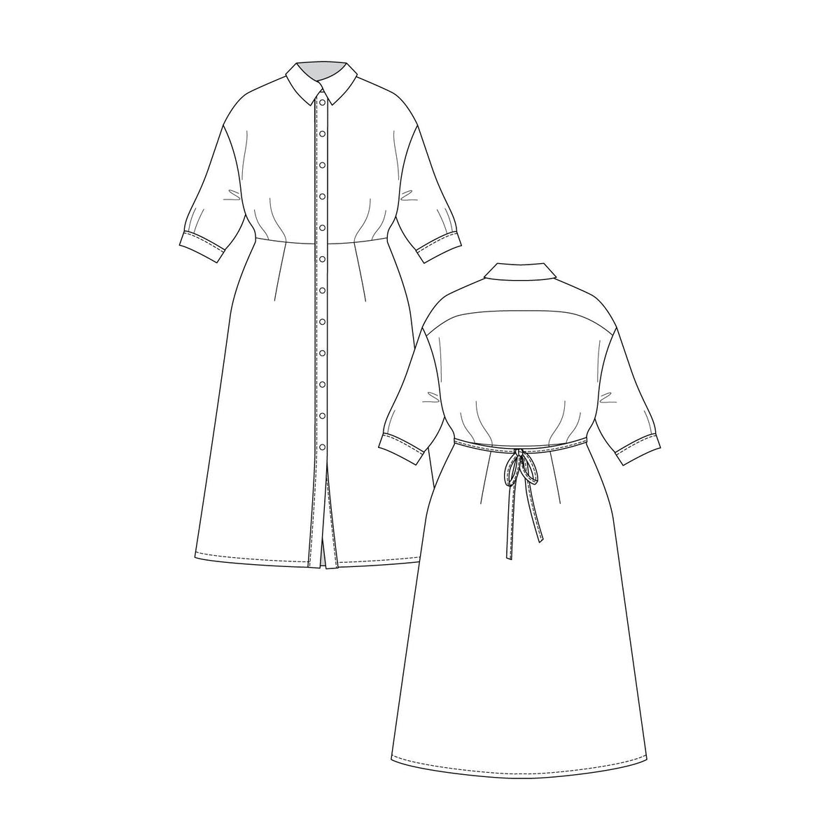 Named Clothing-Silmu Shirt & Shirt Dress Pattern-sewing pattern-gather here online