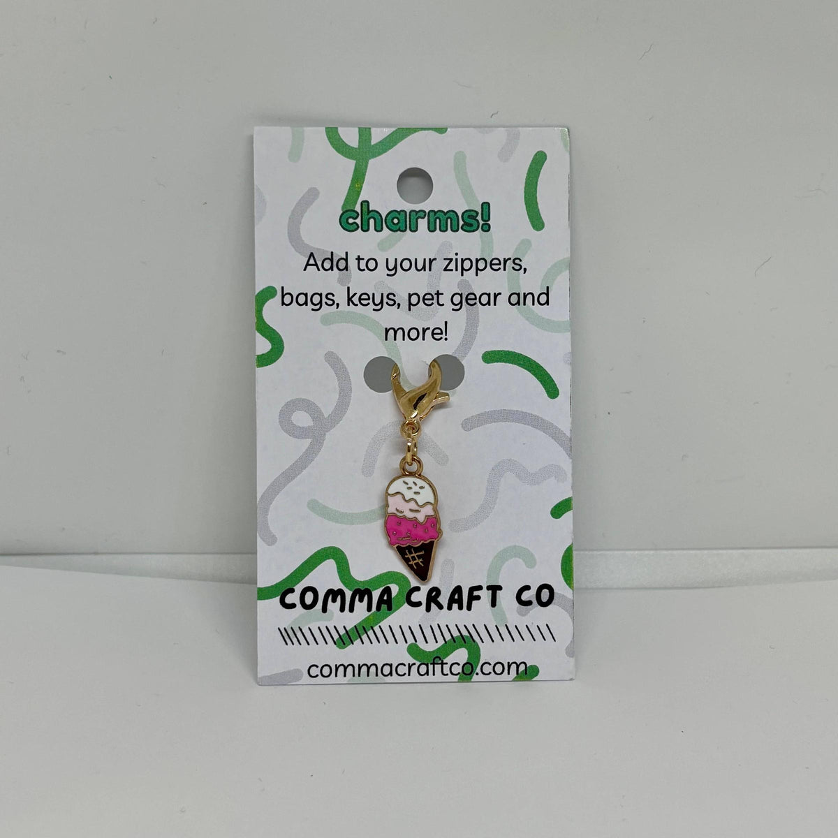 Comma Craft Co-Enamel Stitch Marker - Ice Cream-knitting notion-gather here online