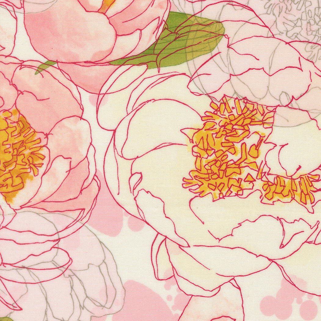 Moda-Peonies Cream-fabric-gather here online