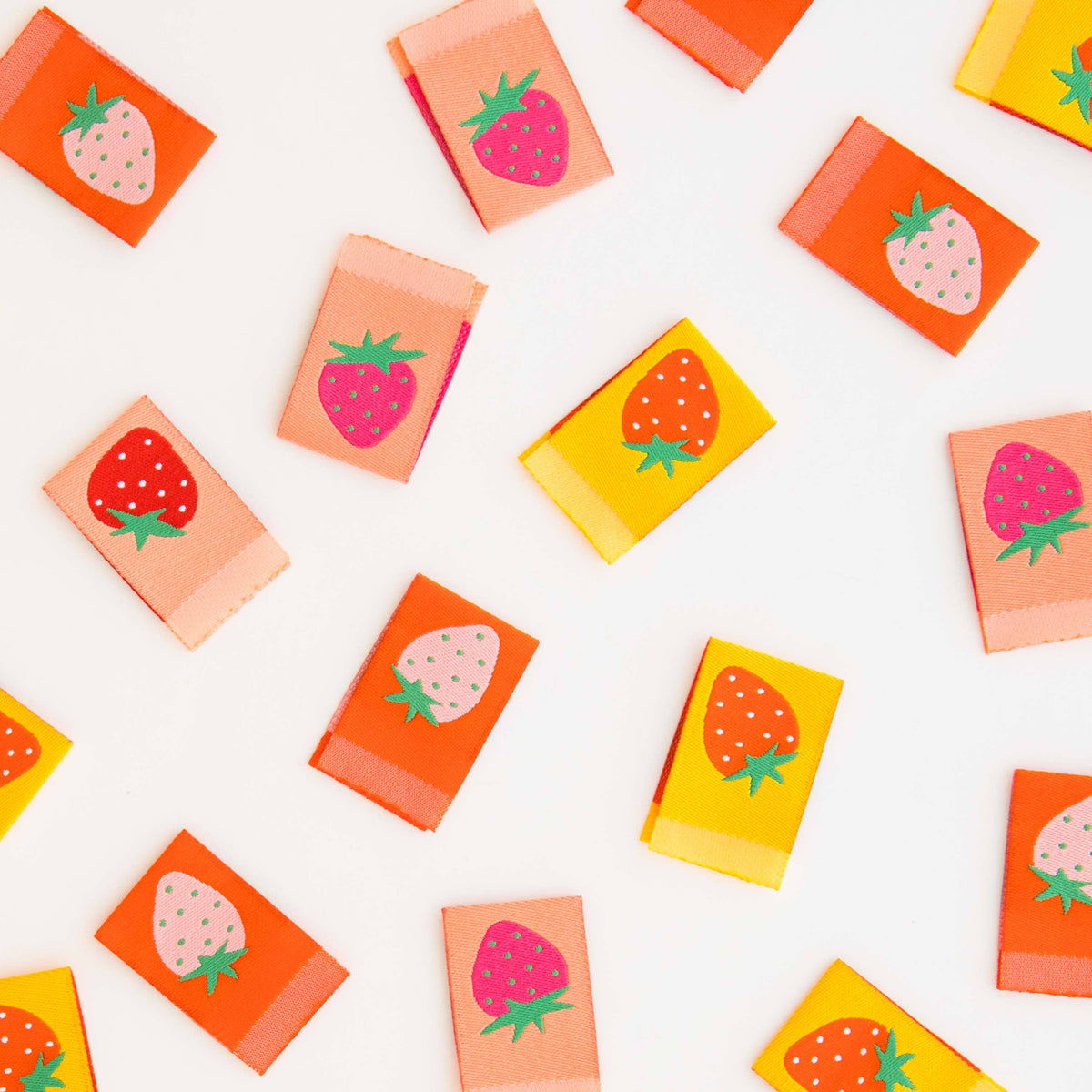 Sarah Hearts-Strawberry Multipack Woven Sewing Quilt and Garment Labels-notion-gather here online