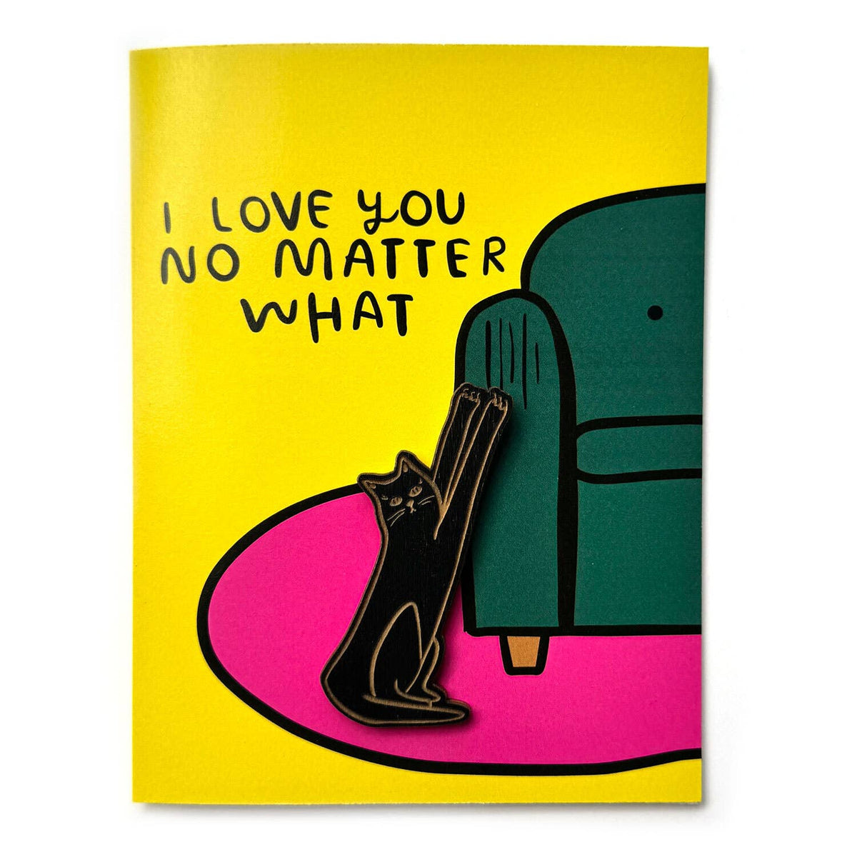 SnowMade-No Matter What - Black Cat Magnet w/Card-greeting card-gather here online