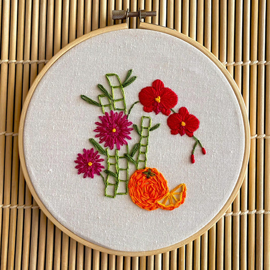 Stitches By Tiff-Lucky Bouquet Lunar New Year Embroidery Kit-embroidery kit-gather here online