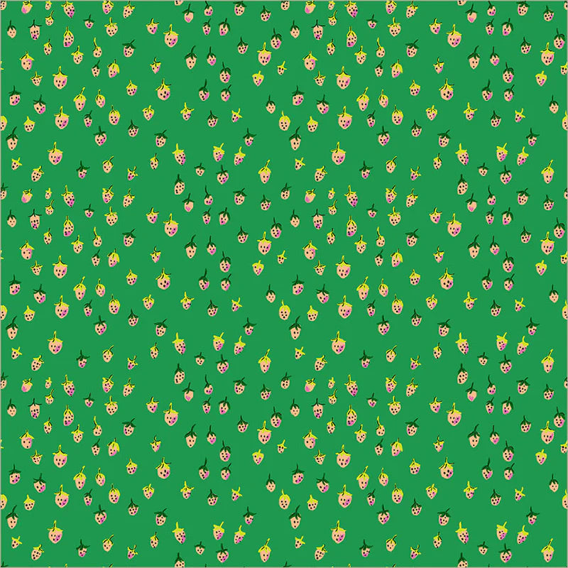 Windham Fabrics-Field Strawberries Jade-fabric-gather here online