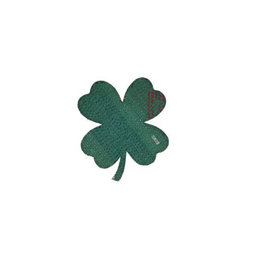Otto Finn-Small Kantha Clover Iron-On Patch-patches + pins-gather here online