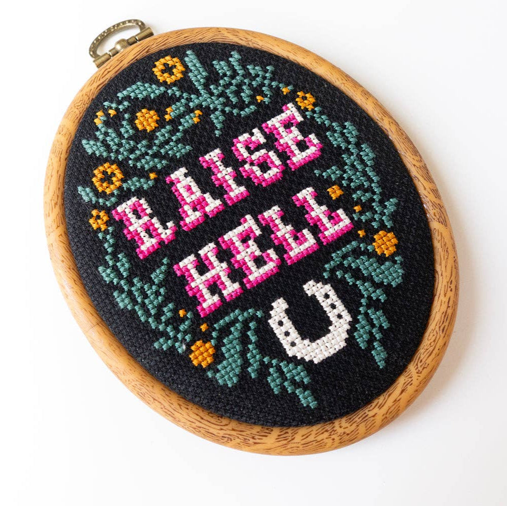 Junebug and Darlin-Raise Hell, 3"x5" Cross Stitch Kit-xstitch kit-gather here online