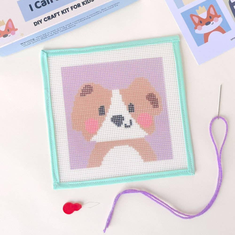 Unwind Studio-David the Dog - Needlepoint Kit for Kids-xstitch kit-gather here online