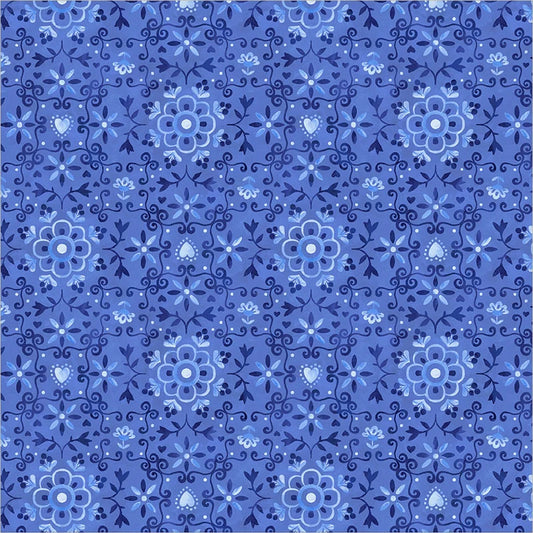 Windham Fabrics-Azulejo Cobalt-fabric-gather here online