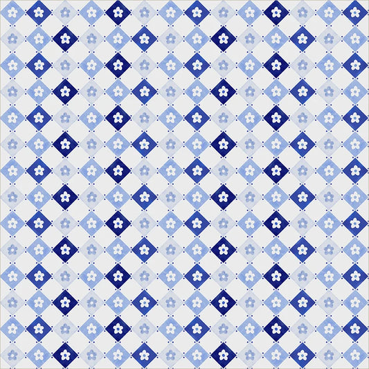 Windham Fabrics-Daisy Diamonds White/Blue-fabric-gather here online