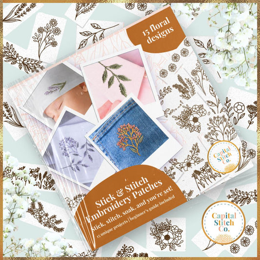 Capital Stitch Co.-Floral Stick and Stitch Embroidery Kit-embroidery kit-gather here online