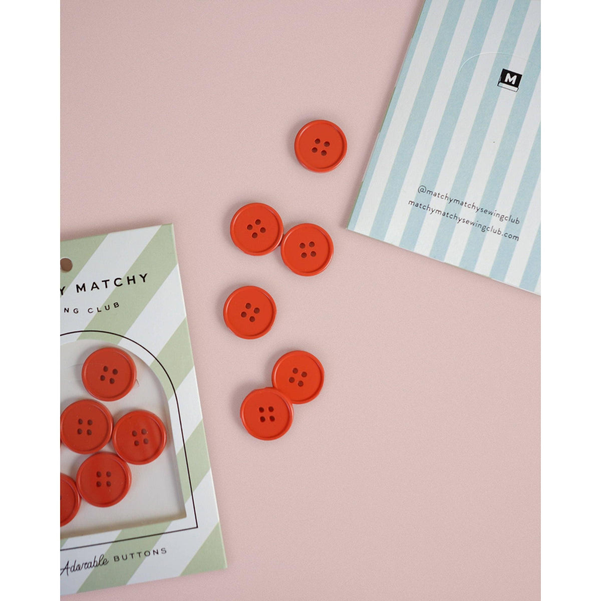 Matchy Matchy Sewing Club-Tomato Retro Buttons-button-gather here online