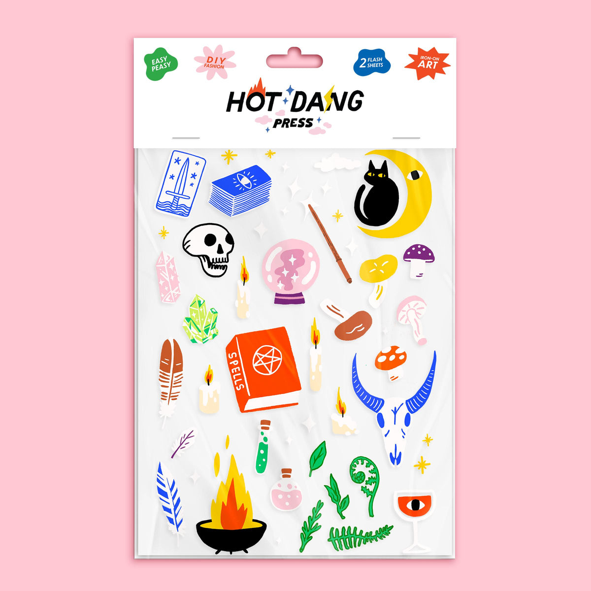 Hot Dang Press-Occult Classics Iron-On Transfer Sheet Set-patches + pins-gather here online