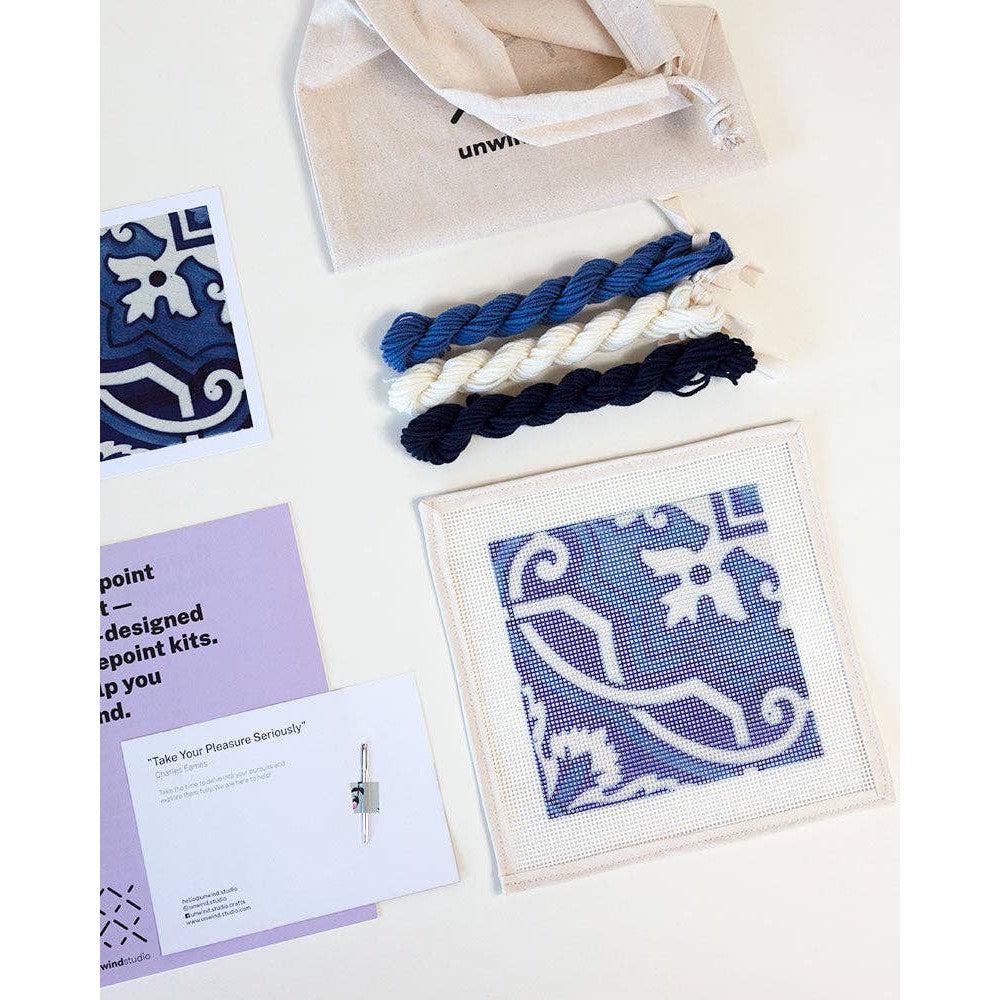 Unwind Studio-Portuguese Tiles Needlepoint Kit - Fontainhas-embroidery kit-gather here online