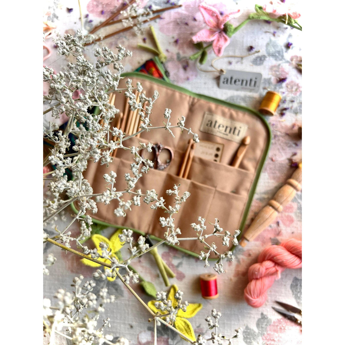 Atenti-Flora Needles, Hooks, and Tools Case-craft organizer-gather here online