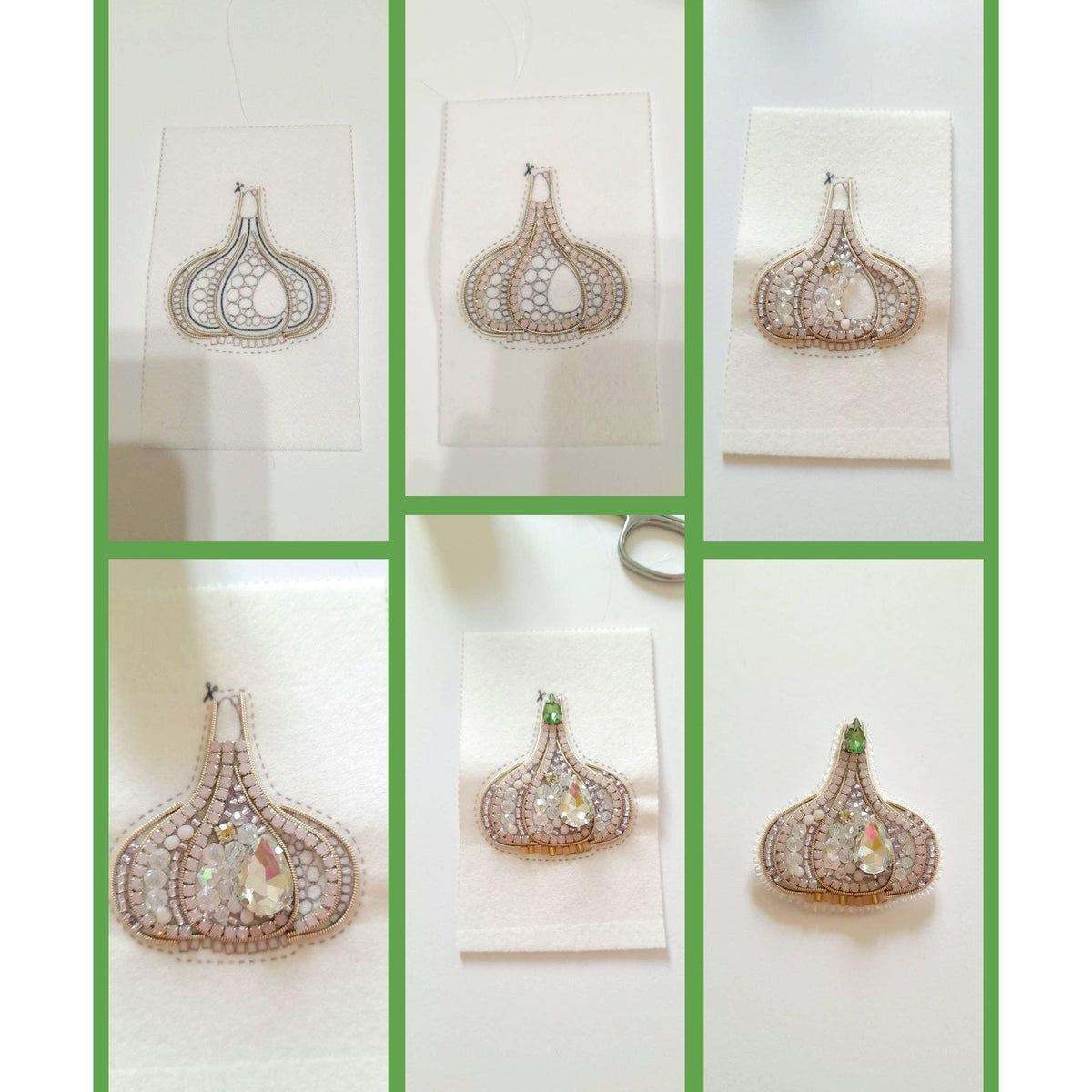 CraftShopOnline-Bead Embroidery Brooch Kit: Garlic DIY Craft Beading-craft kit-gather here online
