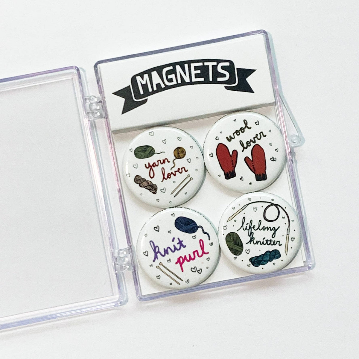 Made by Nilina-Yarn Lover Magnet Set - Wool, Knitting, Knit, Skein-sticker-gather here online