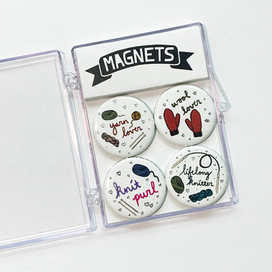 Made by Nilina-Yarn Lover Magnet Set - Wool, Knitting, Knit, Skein-sticker-gather here online