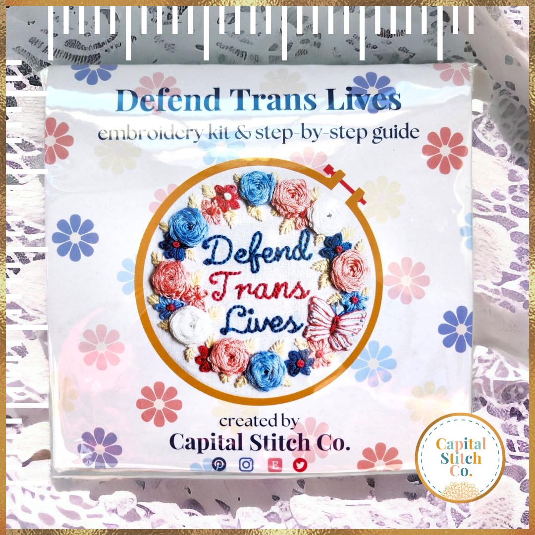 Capital Stitch Co.-Defend Trans Lives Embroidery Kit-embroidery kit-gather here online